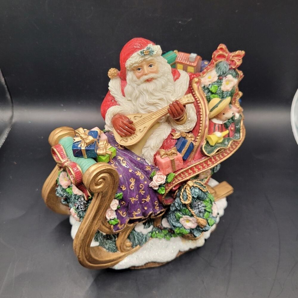 Fitz and Floyd Musical Santa's Open Sleigh Holiday Jingle Bells